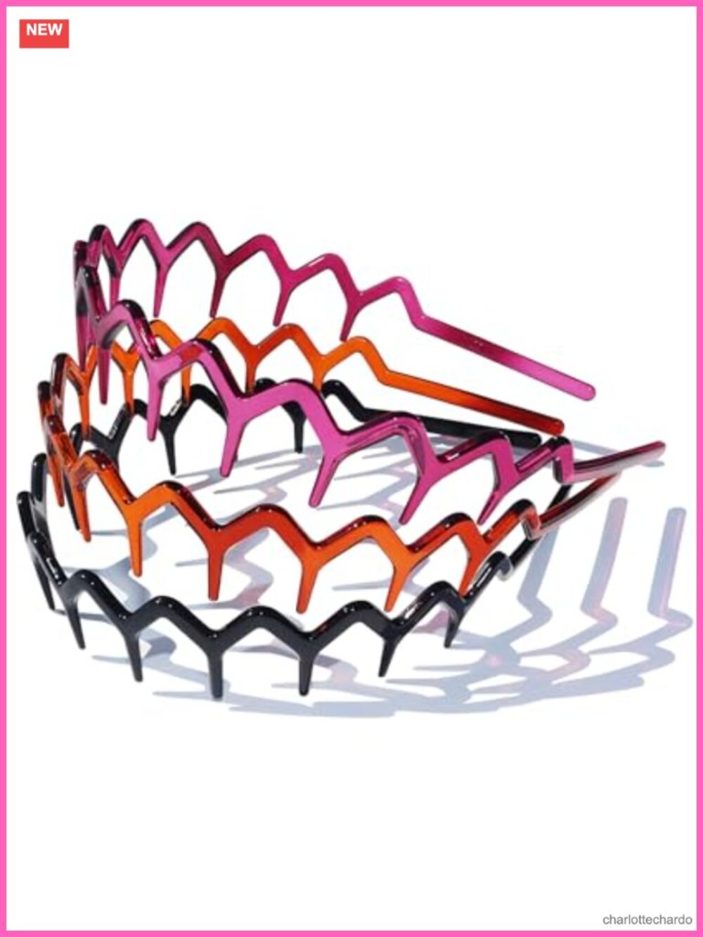 3PCS ZigZag Headbands Non Slip Hair Comb with Teeth Plastic Hair Accessories 90s